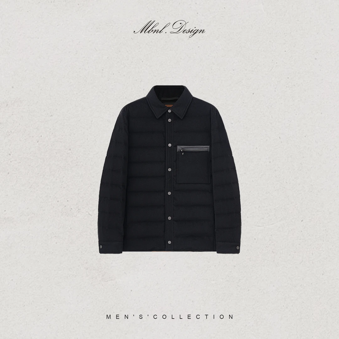 MBNL-F「杰尼.800 Fluffy」秦磊男装羊毛定纺90白鹅绒服LL-WYR7009