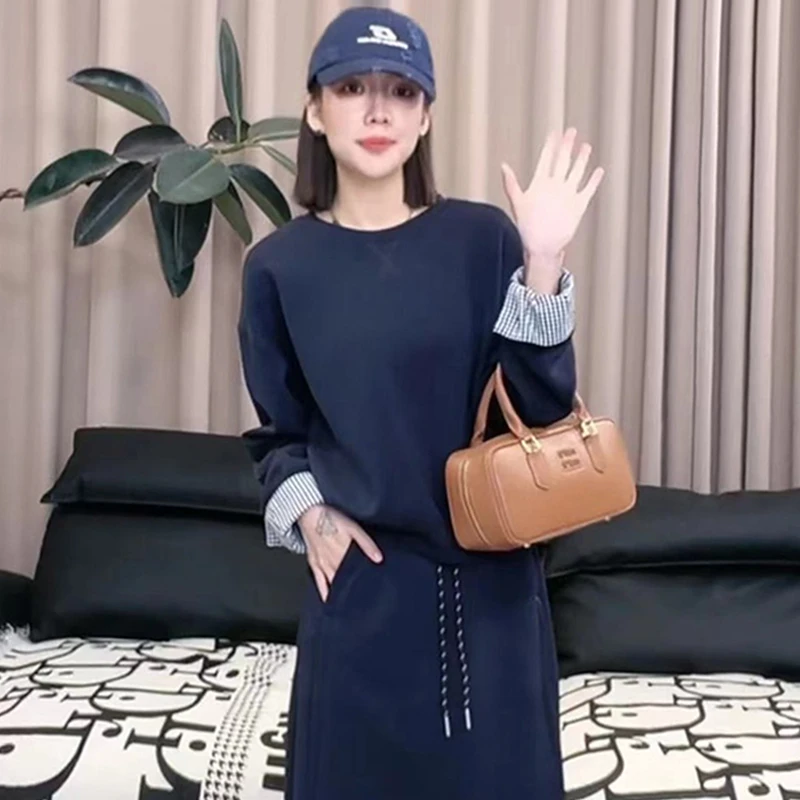 高含棉休闲套装女2025年春秋季新款洋气显瘦长袖卫衣半身裙两件套