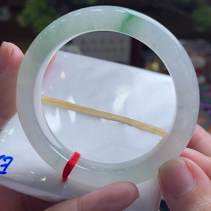 翡翠未镶嵌手镯50.7冰带翠