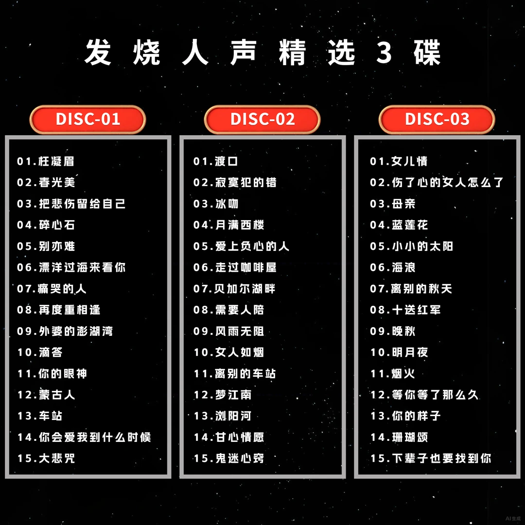 3张发烧人声  无损音质CD