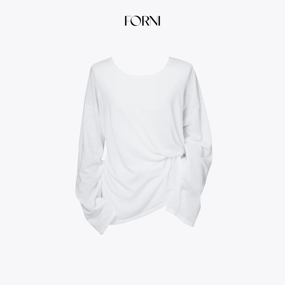 FORNI 空气罩衫 100棉高级时装感微透宽松长袖空气罩衫