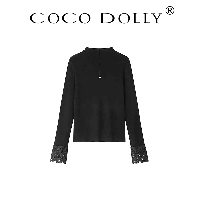 COCO DOLLY2025秋季新款长袖设计感时尚百搭上衣针织衫0819