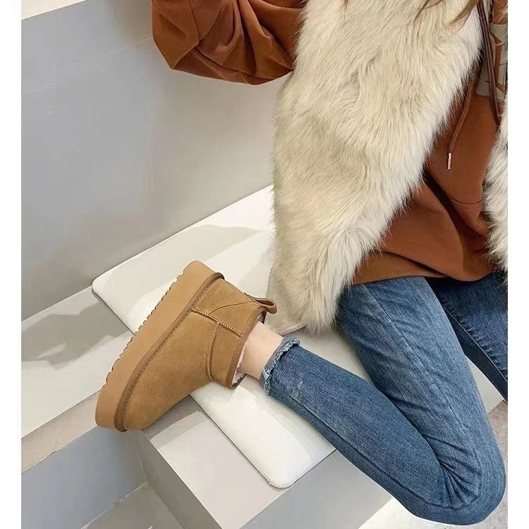 【猫羊羊专属】 真皮羊毛周冬雨同款新款厚底雪地靴防滑耐磨保暖