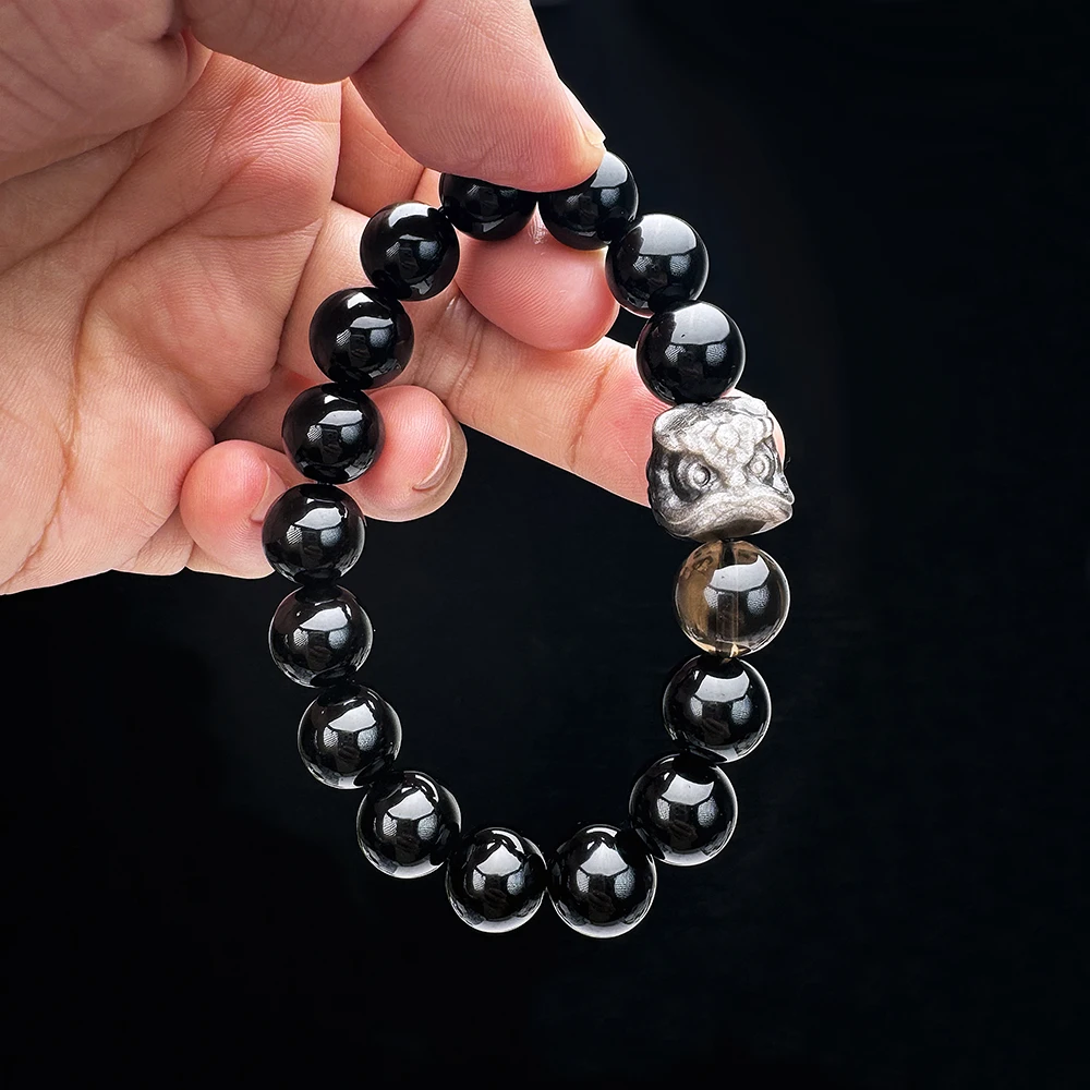 合金手链 醒狮耀福 ▪ 海底轮黑色平安避挡设计款手串