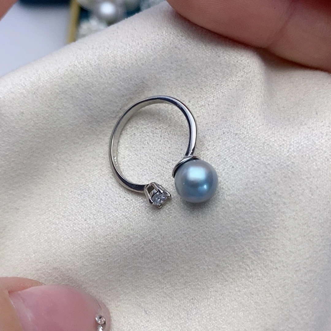【闪购商品】海水珍珠戒指银S925镶嵌52