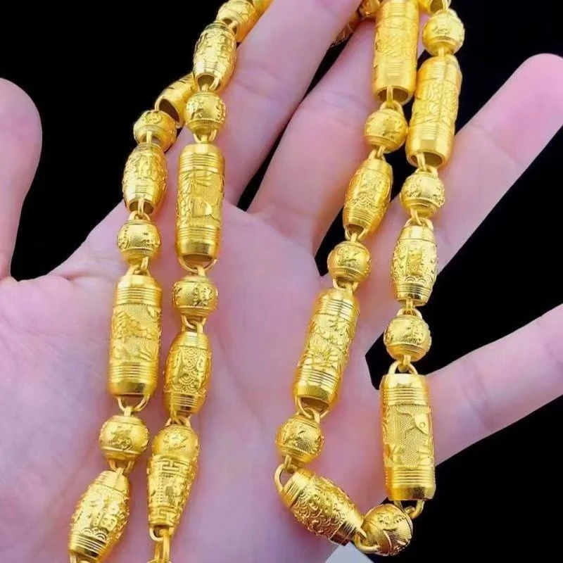 合金项链 饰品【精工福鱼项链】男士男款时尚潮流经典空心霸气素款