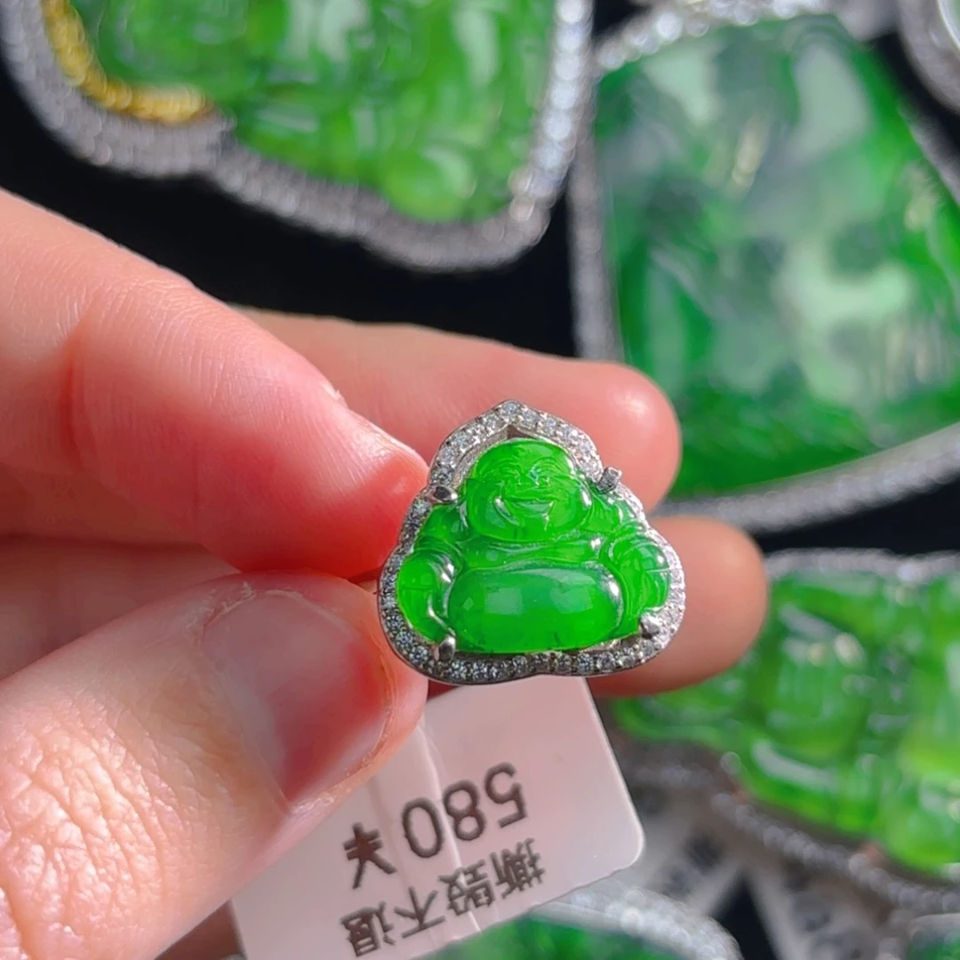 翡翠颈饰银S925镶嵌佛公