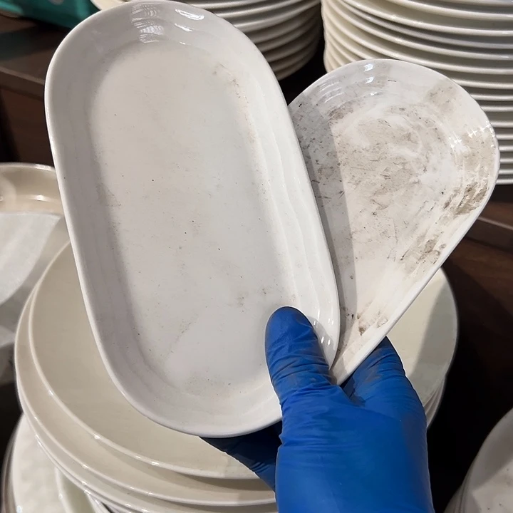 国营尾货骨瓷椭圆盘一对