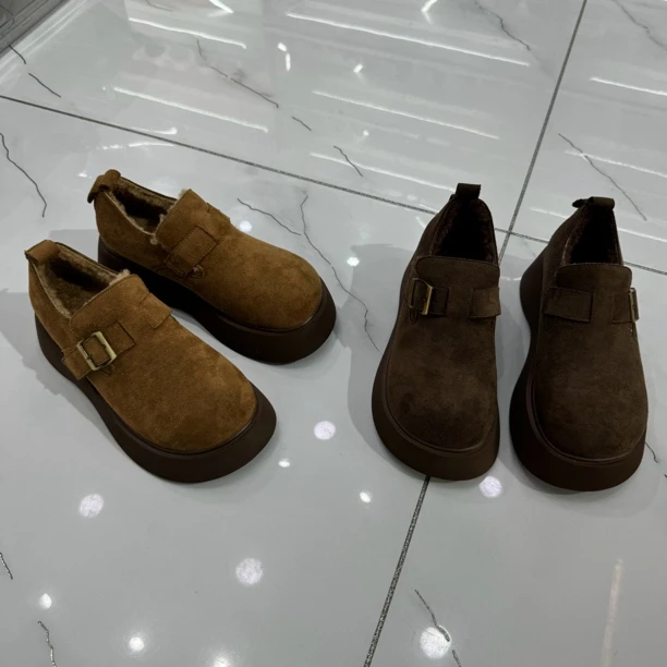 单鞋冬季韩式软底保暖休闲鞋套筒加绒浅口低帮增高