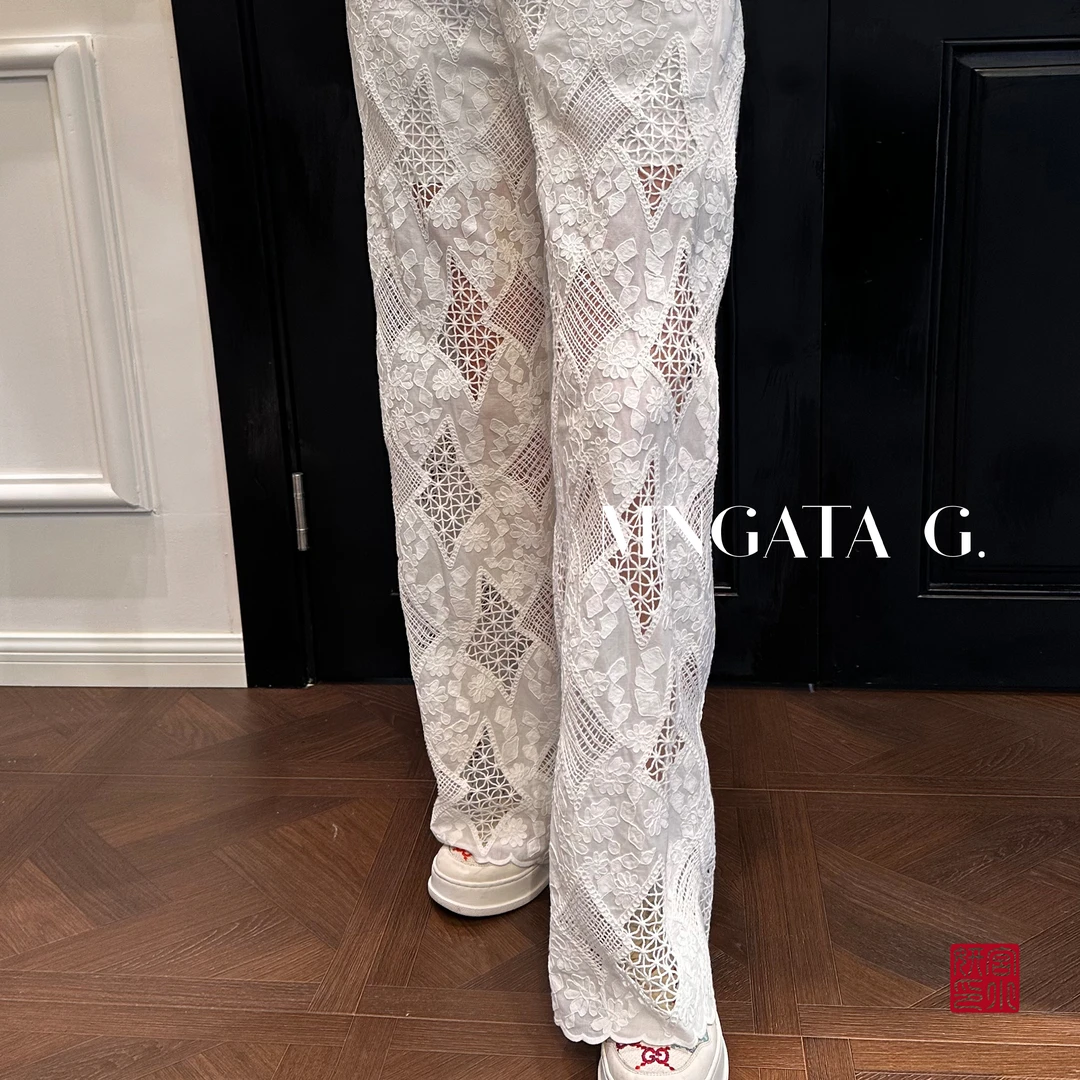 MNGATA G.宫小妍【刺绣·海之灵】夏日新中式棉质中国风裤子5033053