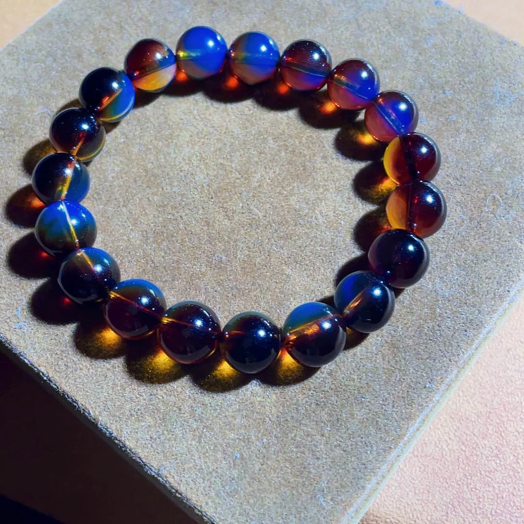 未镶嵌蓝珀裸石红蓝9加手串手链