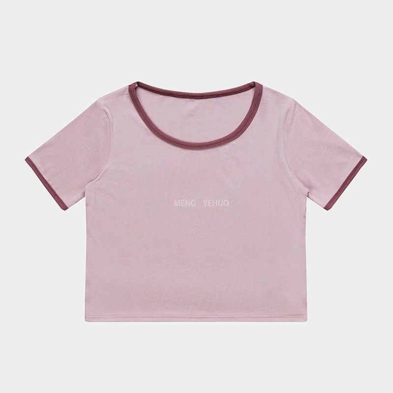 【T恤系列】芝士葡萄 紫低圆领螺纹T恤