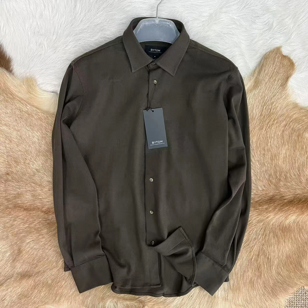 轻奢 波兰订单 针织服帖感 男士松弛气质休闲早秋衬衫 长袖