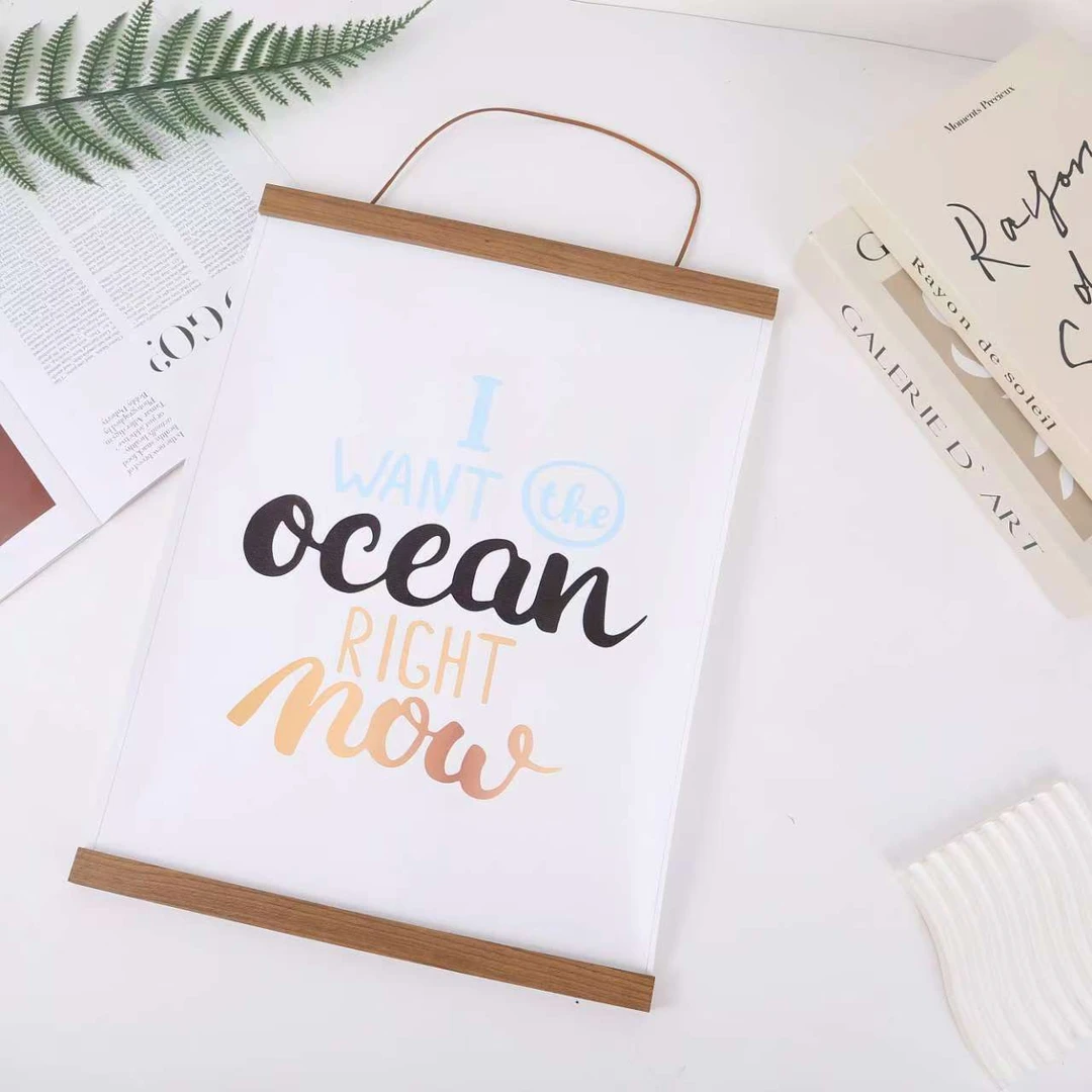 装饰磁吸挂画夹儿童美术画框木质相框磁吸广告框挂墙磁吸挂轴框