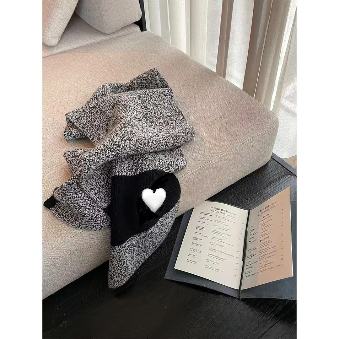 【小香雪花围巾】拼色极简风保暖围巾外穿百搭冬季180*40  3047