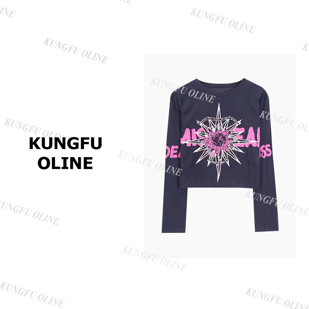 【YY】CT9683夏季薄款长袖t恤2025印花休闲上衣女