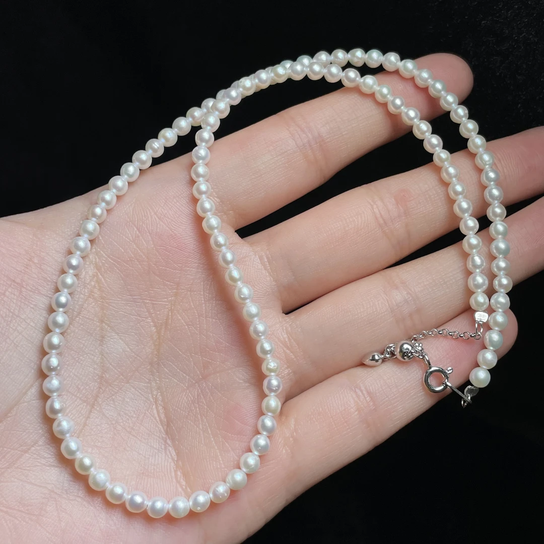【玉氏珠宝】925银淡水珍珠项链-约3-4mm CAN1440344