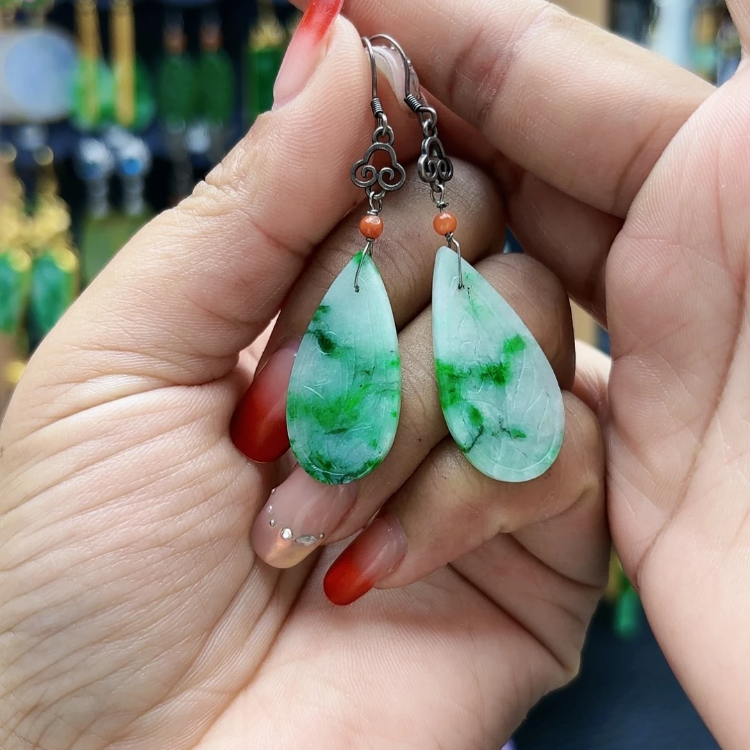 翡翠未镶嵌耳饰耳坠