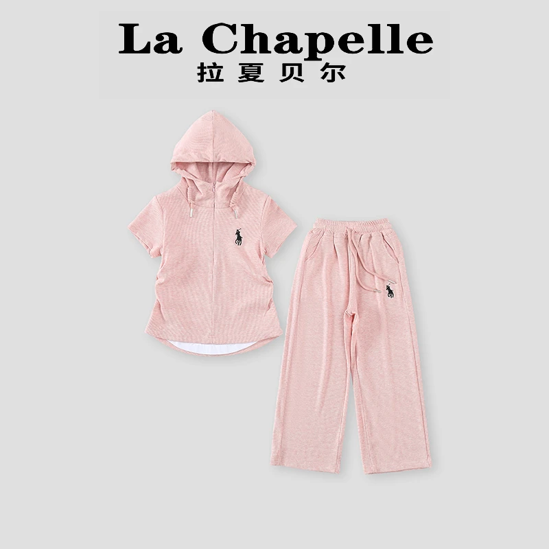 La Chapelle【拉夏贝尔】夏季新款洋气时髦假两件上衣套装LD130