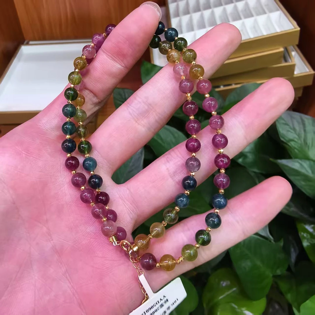 【老掌柜讲珠宝】高阶高晶体满天星18K碧玺项链5m+ DQZ062717