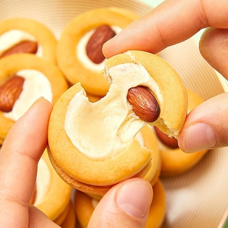 【坚果圆饼团】巴旦木牛轧糖饼干曲奇开袋即食办公室网红休闲零食