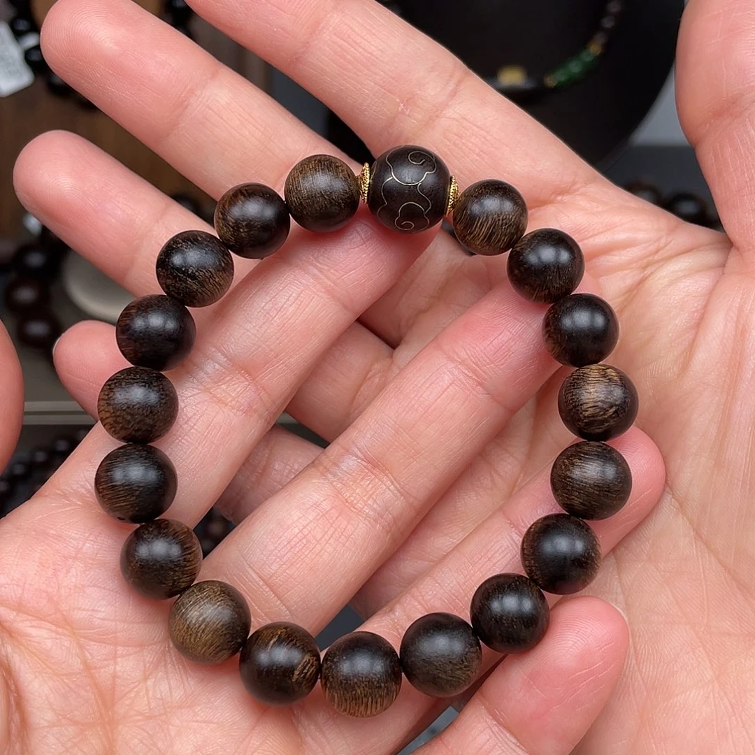 沉香手串越南芽庄白棋1.0瘤疤