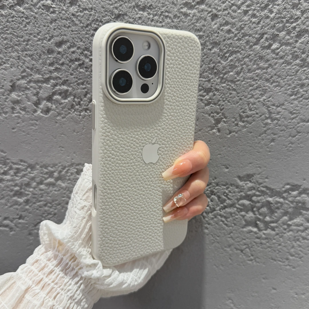 ins肤感抗指纹适用苹果16promax手机壳新款iPhone15pro荔枝纹14女