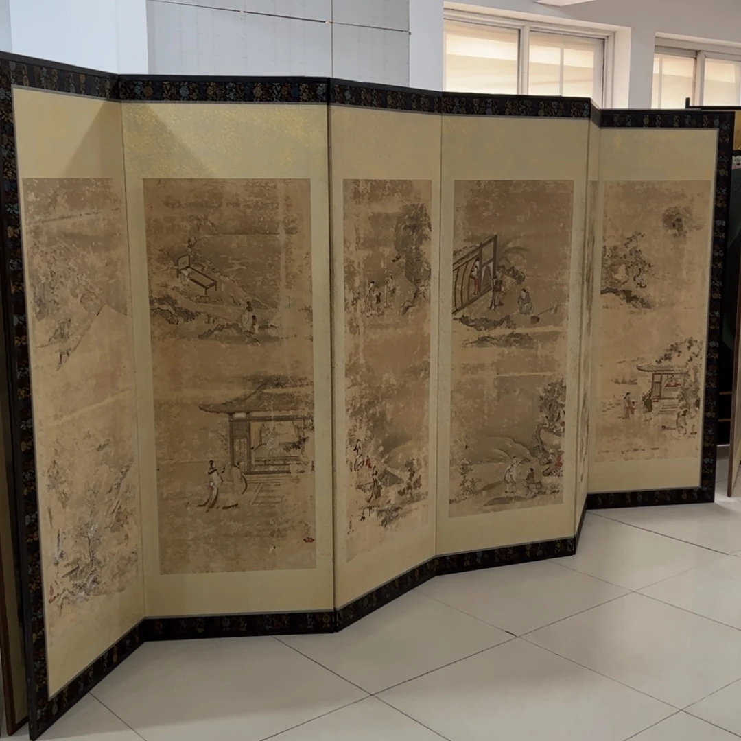 绘画屏风框画茶空间设计