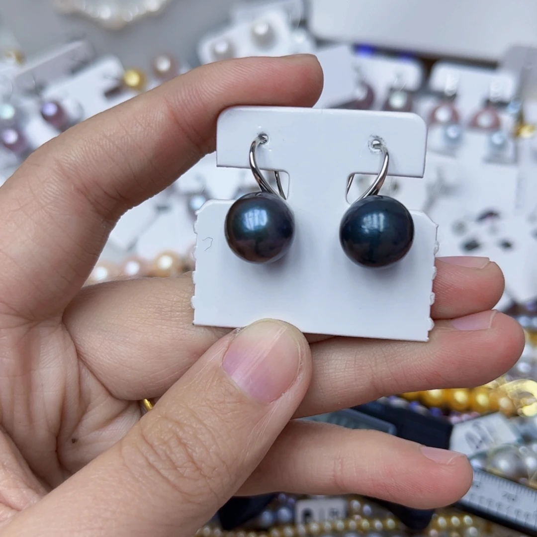 淡水珍珠耳饰银S925镶嵌