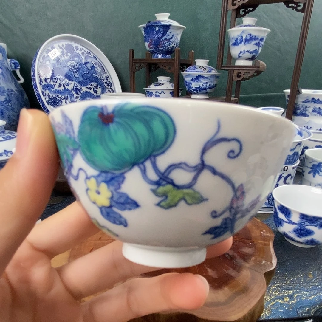 瓷片景德镇手绘青花茶器427