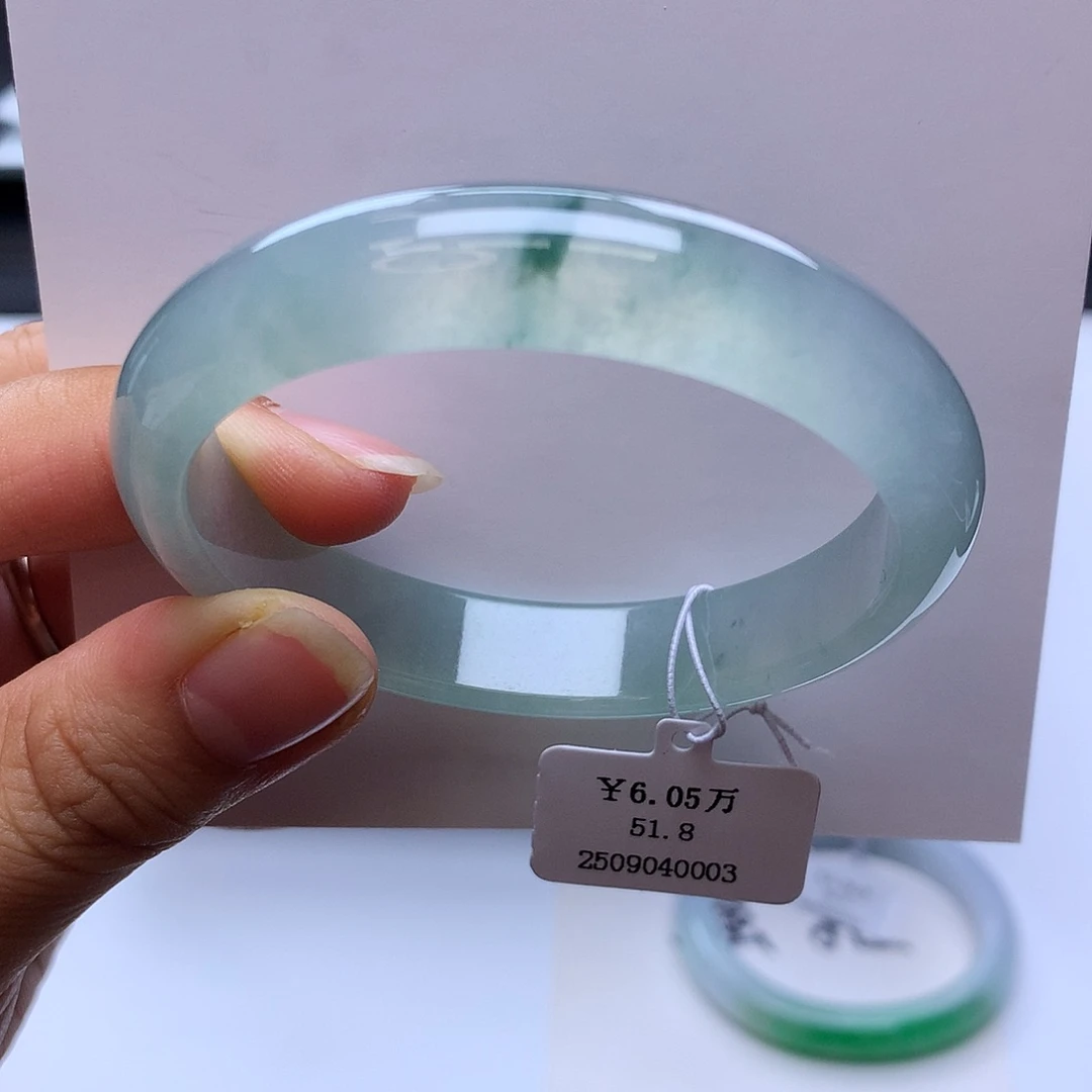 未镶嵌手镯翡翠52冰飘花正圈