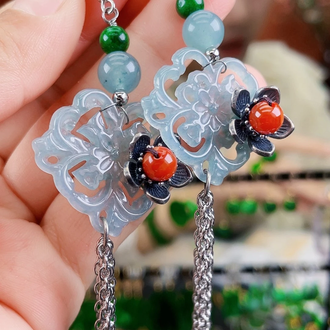 翡翠未镶嵌耳饰饰品