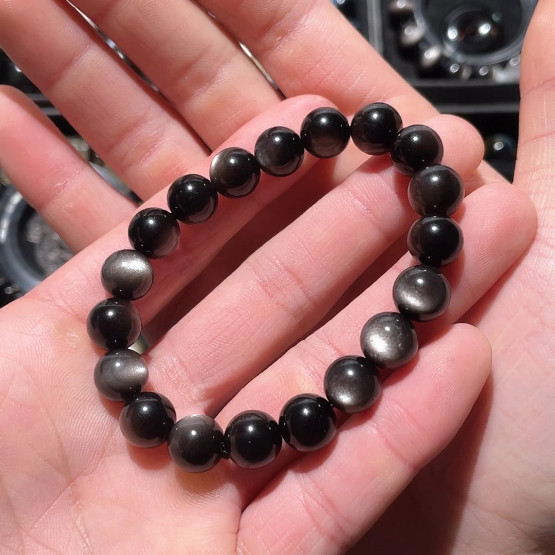 黑曜岩手串未镶嵌