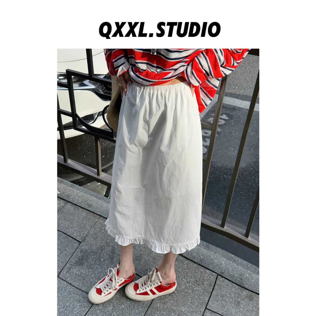 邱小小丽呀 夏款松紧腰A字裙 法式百搭显瘦高级感半身裙