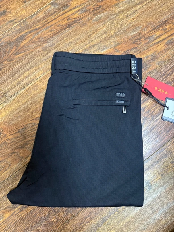 男士夏季冰丝休闲裤运动裤弹力直筒宽松裤子新款男裤松紧长裤