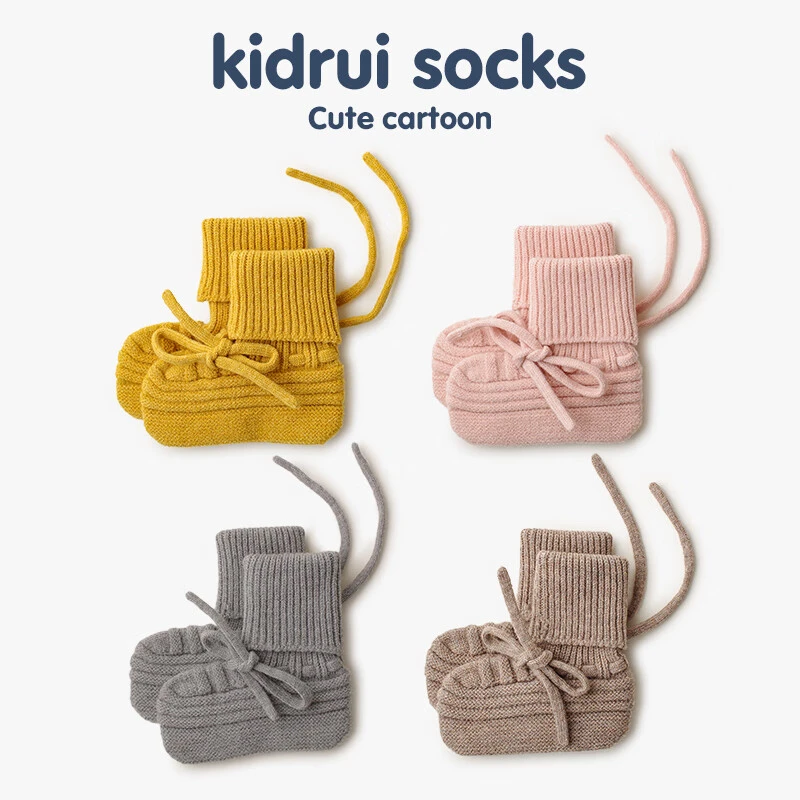 喜得瑞婴儿袜子春秋无骨新生儿松口不勒不掉毛线宝宝隔凉室内袜套