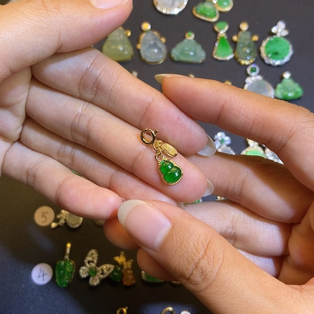 翡翠银S925镶嵌吊坠(不含链)