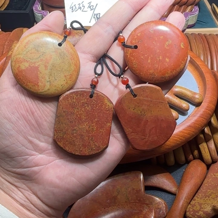 红砭石精品款小圆牌/无事牌