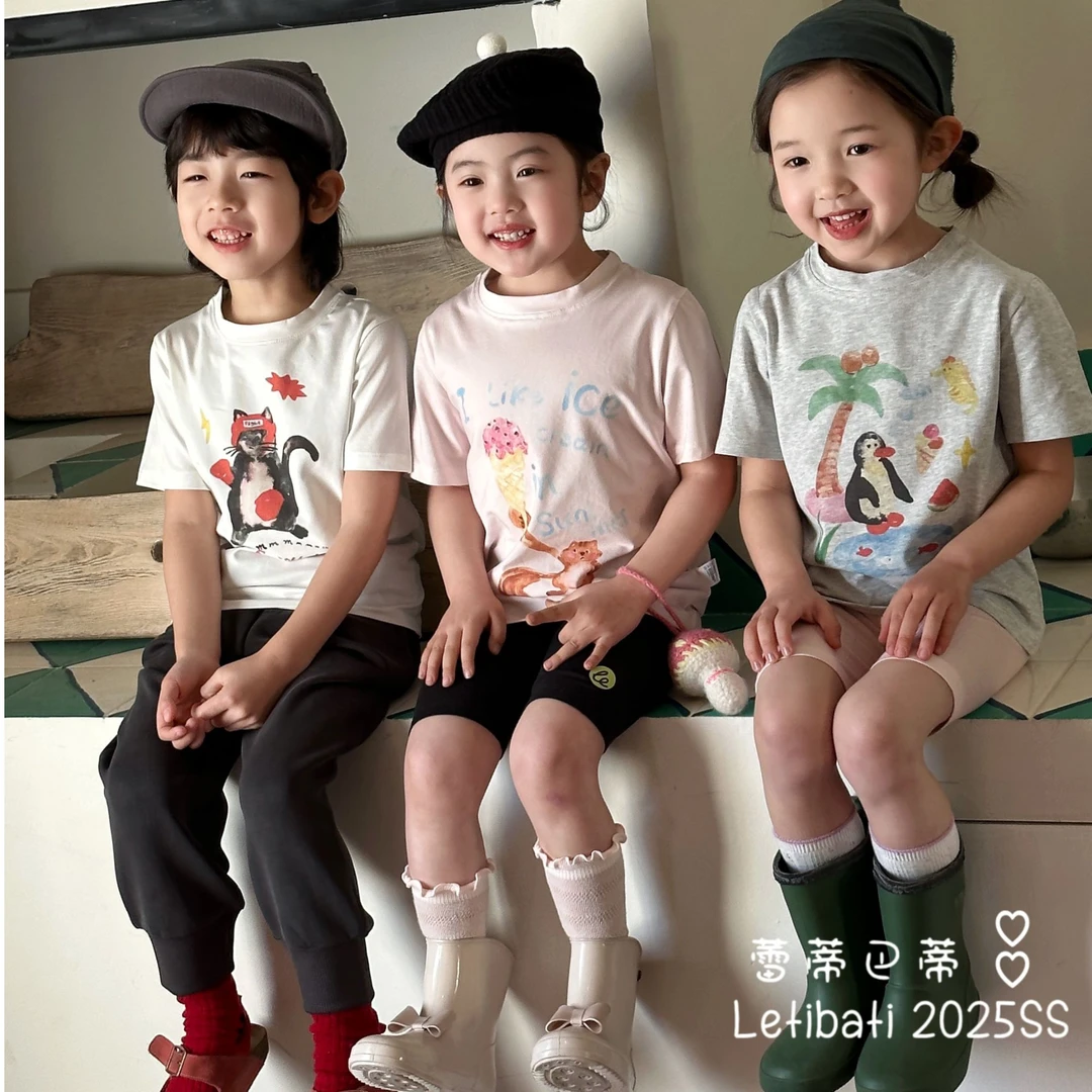 【T恤】可爱超萌儿童衣服短袖卡通无感水印森系蕾蒂巴蒂夏季童装