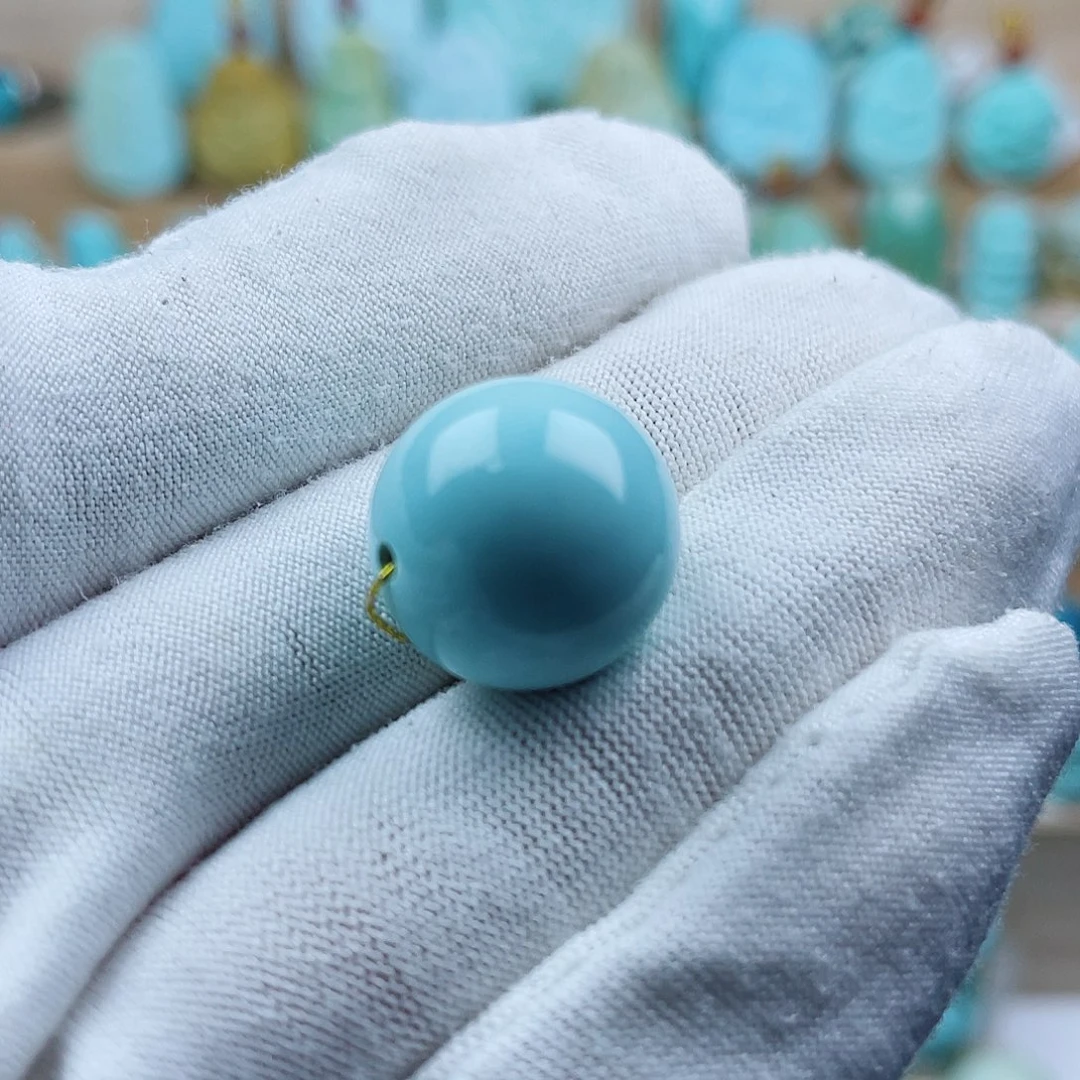 未镶嵌绿松石珠宝奇石15mm