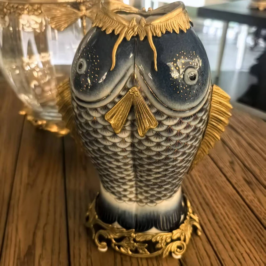 【欧美外单】双鱼鲤鱼摆件