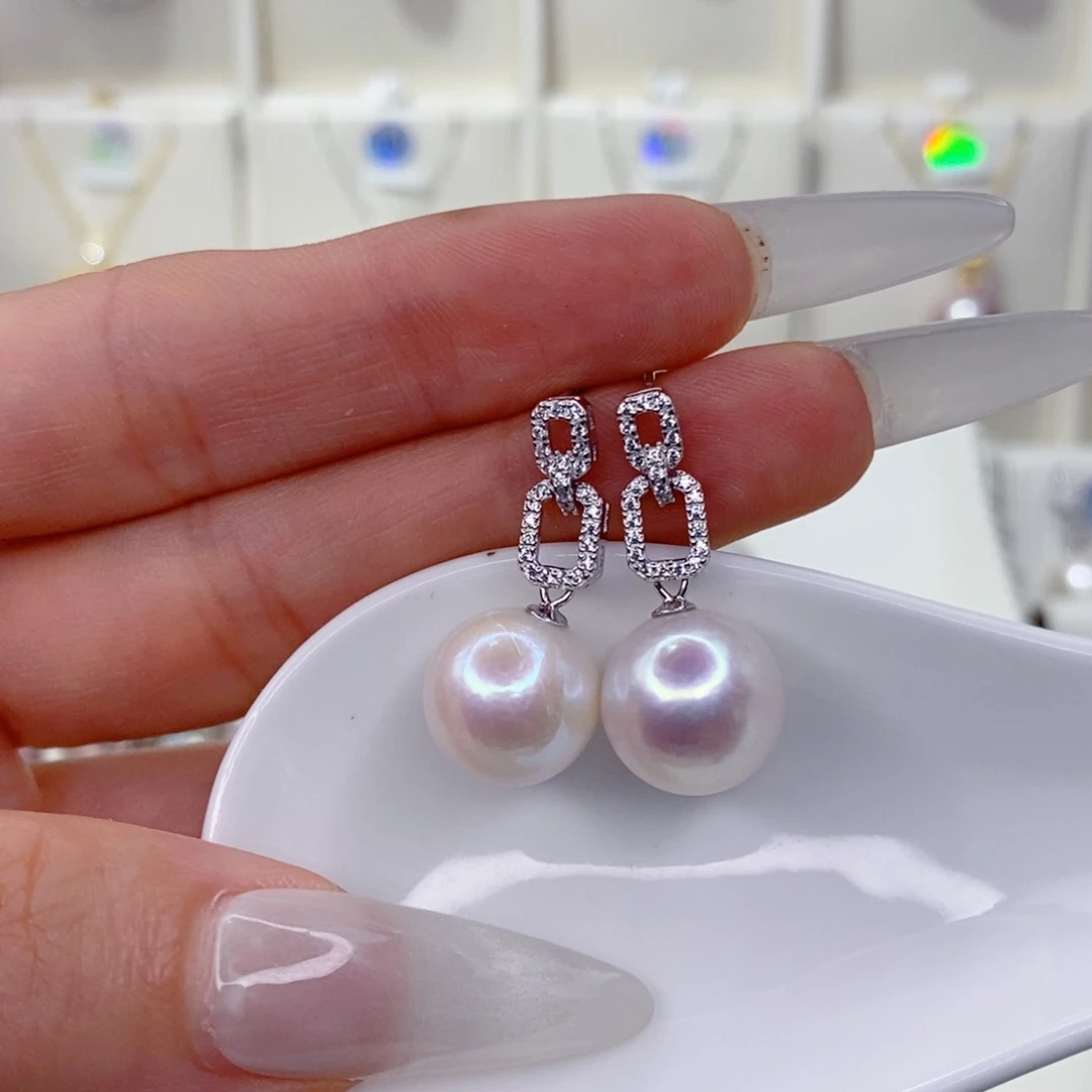承***欢银S925镶嵌淡水珍珠耳饰12➕