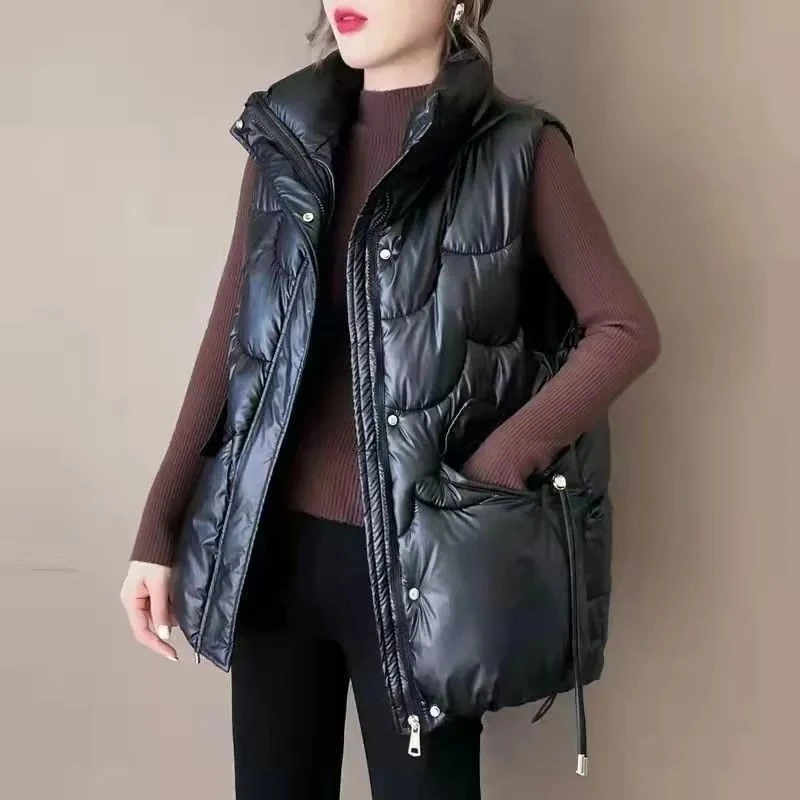 反季免洗马甲女秋冬立领小个子时尚外穿无袖背心坎肩外套网红百搭