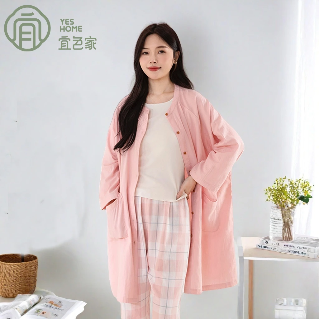睡衣女春秋女款爆款2025新款a类100%纯棉大码简约薄款家居服套装