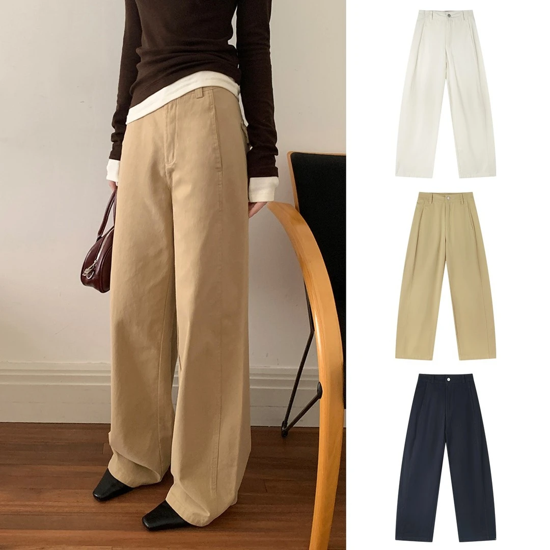 【破价+运费险】小个子休闲裤女小众设计秋款高腰百搭宽松弯刀长裤
