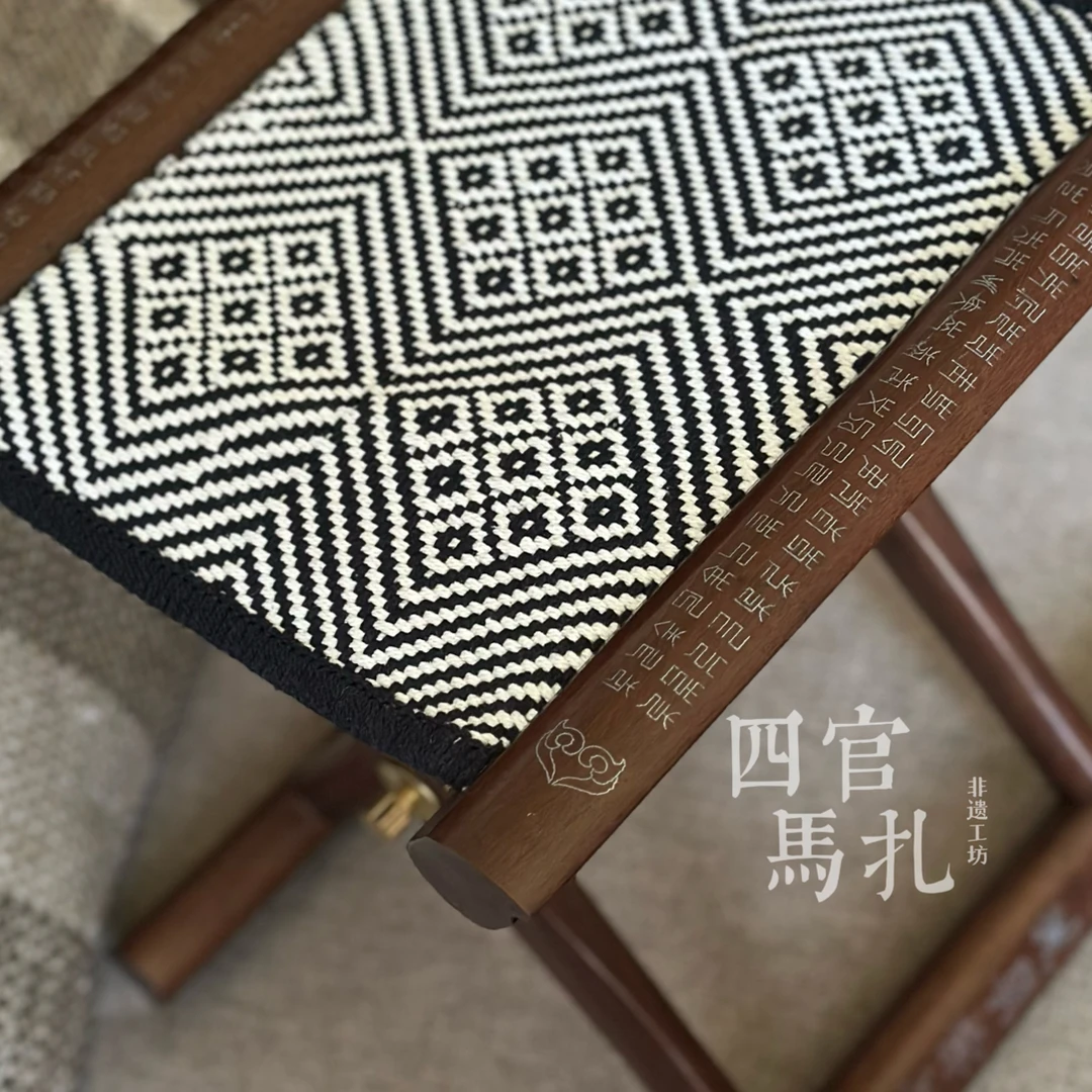 四官马扎非遗工坊专属交趾黄檀马扎凳子