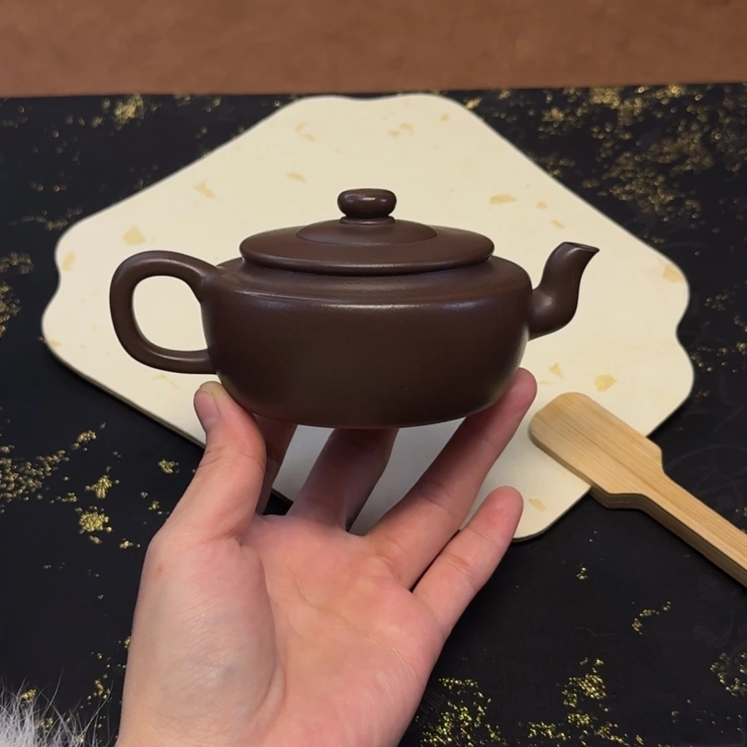 紫砂茶壶160cc，旭帽，老紫泥