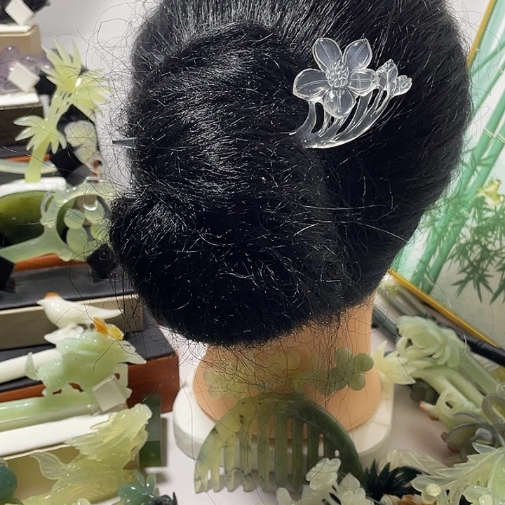 蛇纹石玉合金发饰