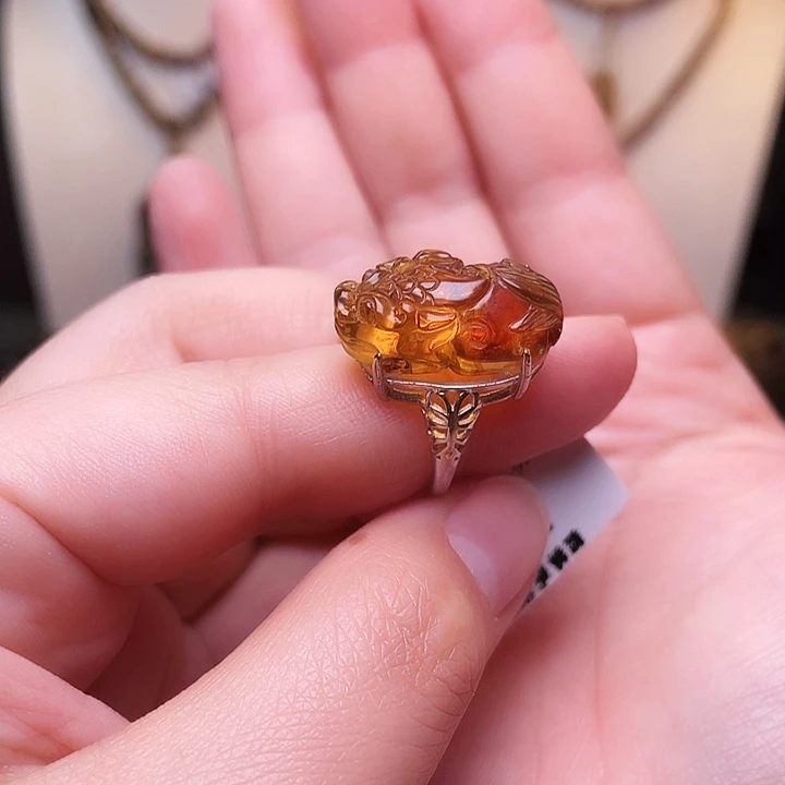 琥珀未镶嵌裸石抚顺琥珀-446