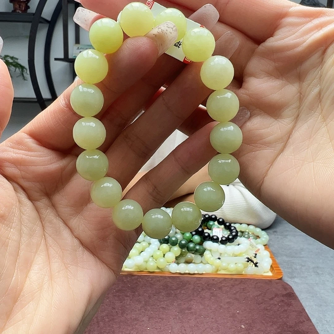 和田玉未镶嵌手链12若羌黄口